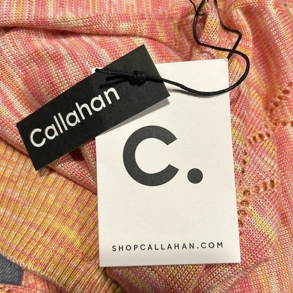 Callahan Knitwear Cropped LS Cardigan Bralette Pink &‎ Orange Set Large  NWT - Picture 10 of 14